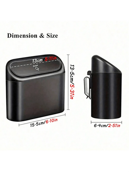 1 Trash Can And 4 Rolls Of Trash Bags (15 Bags Per Roll, 60 Bags Total), 2 Colors Available, Super Cute And Super Practical Car Trash Can And Trash Bags