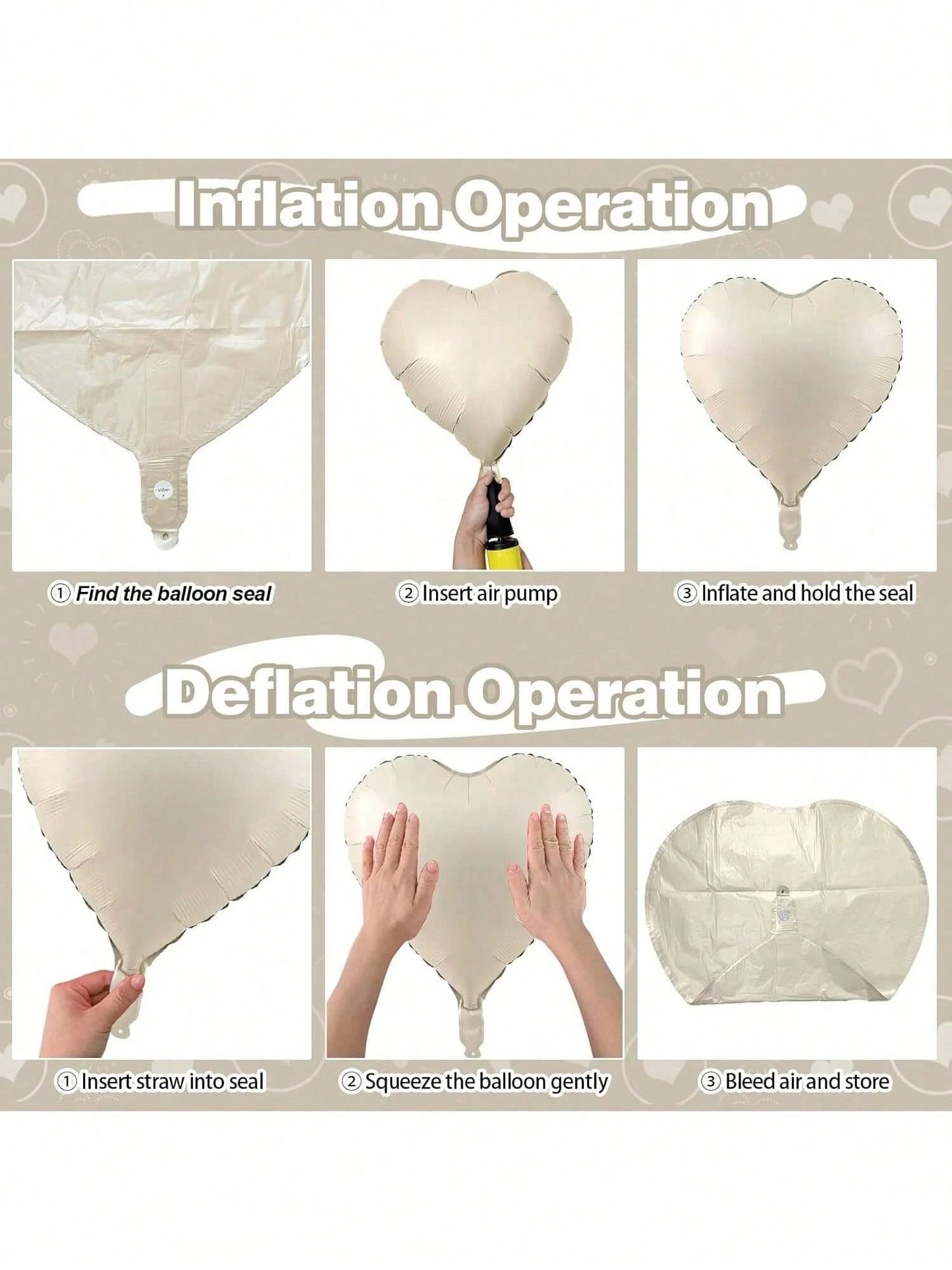 10/20pcs Random Brown & Beige Foil Balloons, 18" Polyester Film Balloons, Suitable For Parties, Baby Showers, Gender Reveal, Welcoming Parties