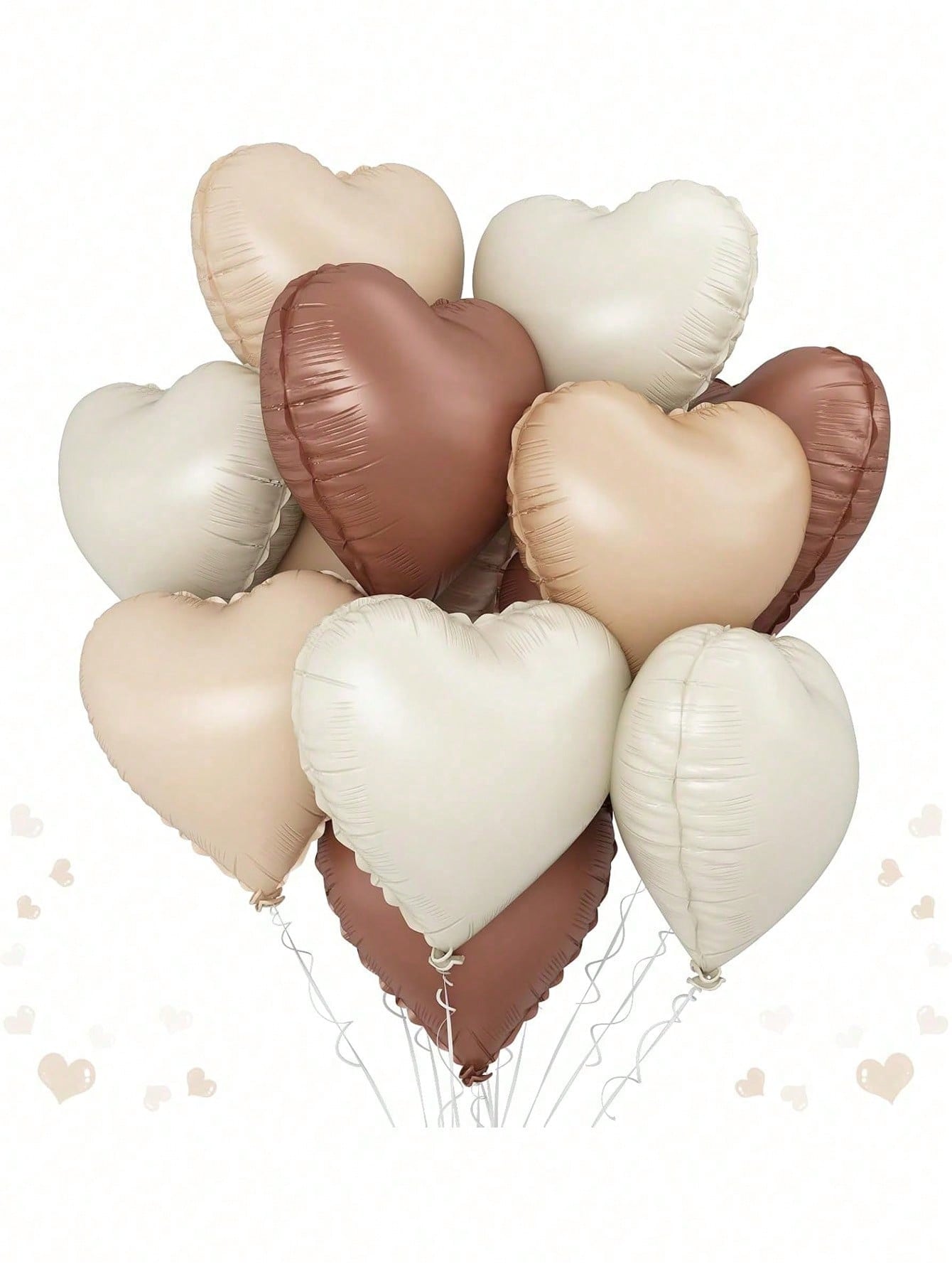 10/20pcs Random Brown & Beige Foil Balloons, 18" Polyester Film Balloons, Suitable For Parties, Baby Showers, Gender Reveal, Welcoming Parties