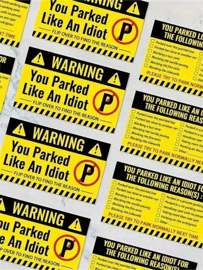 10/30/50pcs Humorous Offensive Non-Adhesive Bad Parking Cards, Tucked Behind Windshield Wipers, Reminding To Learn Parking