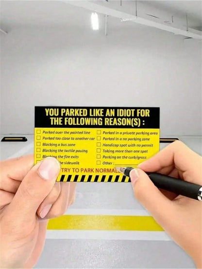 10/30/50pcs Humorous Offensive Non-Adhesive Bad Parking Cards, Tucked Behind Windshield Wipers, Reminding To Learn Parking
