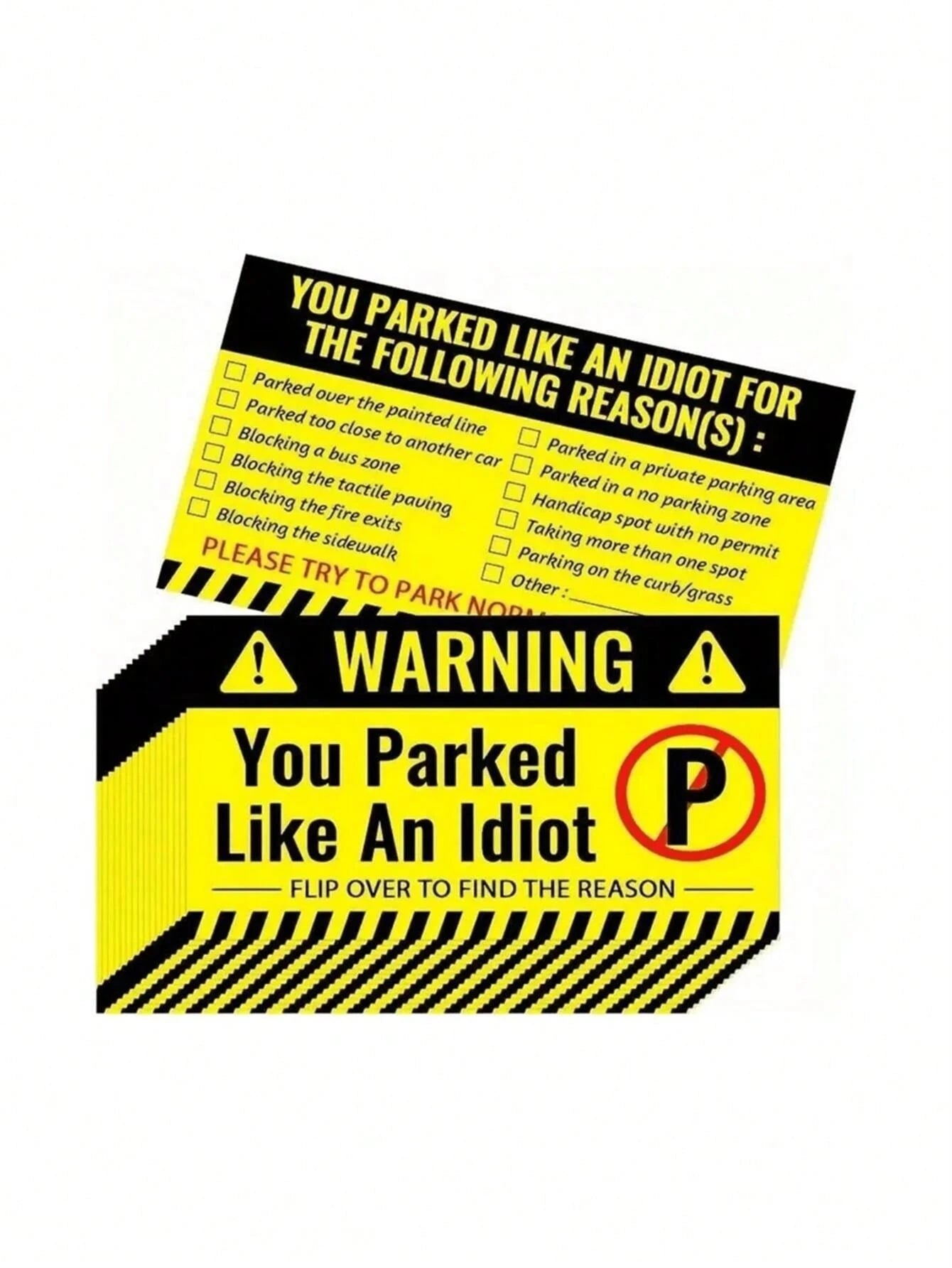 10/30/50pcs Humorous Offensive Non-Adhesive Bad Parking Cards, Tucked Behind Windshield Wipers, Reminding To Learn Parking