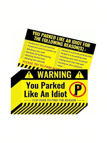 10/30/50pcs Humorous Offensive Non-Adhesive Bad Parking Cards, Tucked Behind Windshield Wipers, Reminding To Learn Parking
