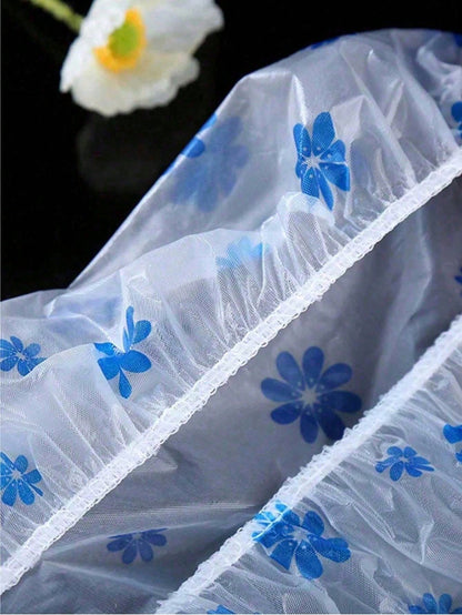 10/3pcs Reusable Waterproof Shower Cap, Bathing Cap, Kitchen Oil-Proof Dust Cap, Random Color Bathroom Shower Cap, Hair Mask Cap, Dyeing Cap, Drying Cap, Oiling Cap, Reusable PEVA Shower Cap, Cherry P