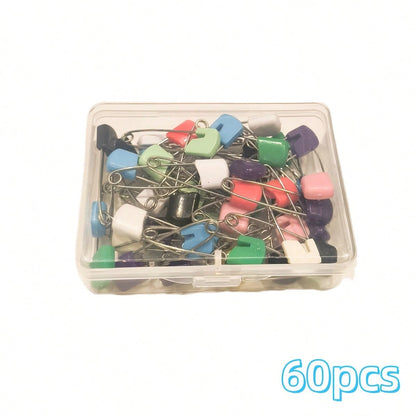 10/60 Colorful Cute Plastic Pins, Stainless Steel Pins, Cartoon Pins, Small Safety Pins, Anti-Rebound Safety Pins, Tag Pins, Used For Securing Bibs And Diapers, Decorative Accessories For Gifts And Or