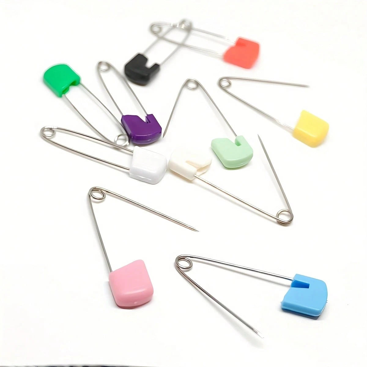 10/60 Colorful Cute Plastic Pins, Stainless Steel Pins, Cartoon Pins, Small Safety Pins, Anti-Rebound Safety Pins, Tag Pins, Used For Securing Bibs And Diapers, Decorative Accessories For Gifts And Or