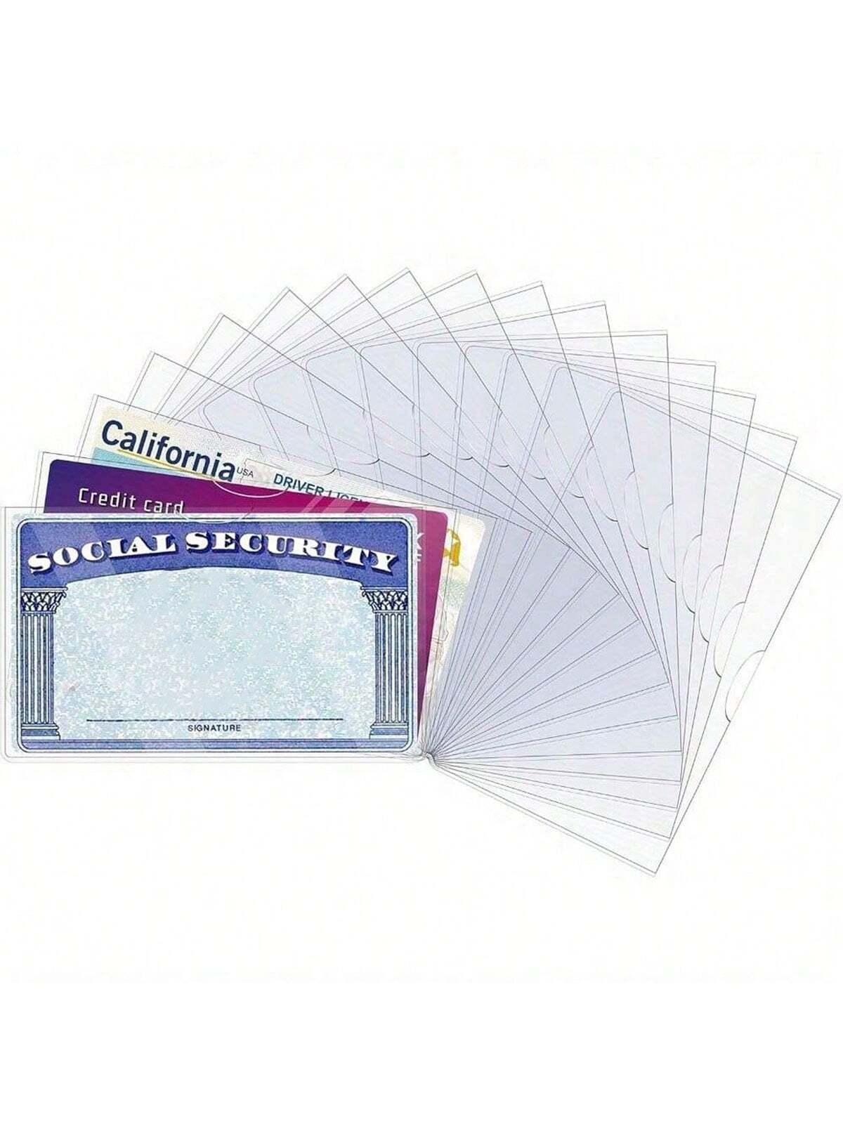 10 Packs Social Security Card Protector Sleeves- Waterproof 31 Mil Soft Clear Card Sleeves For SSN Card Medicare Card And Card Protection Gifts For Card Holder Wallet Business Card Holder Credit Card