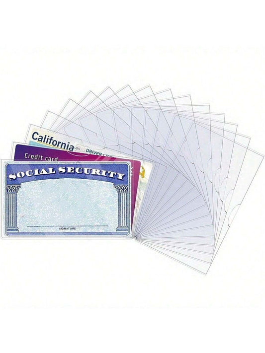 10 Packs Social Security Card Protector Sleeves- Waterproof 31 Mil Soft Clear Card Sleeves For SSN Card Medicare Card And Card Protection Gifts For Card Holder Wallet Business Card Holder Credit Card