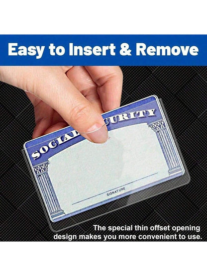 10 Packs Social Security Card Protector Sleeves- Waterproof 31 Mil Soft Clear Card Sleeves For SSN Card Medicare Card And Card Protection Gifts For Card Holder Wallet Business Card Holder Credit Card