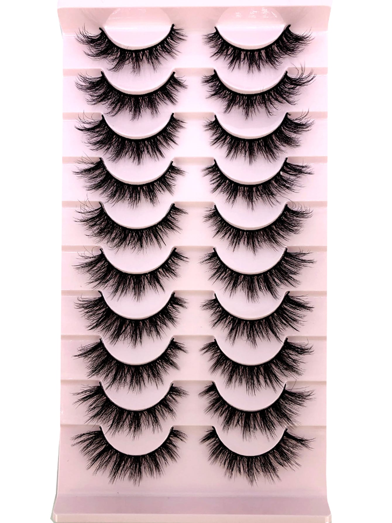 10 Pairs Criss-Cross Dense Natural Faux 3D Mink Lashes, Long Lash Extensions For Everyday Wear