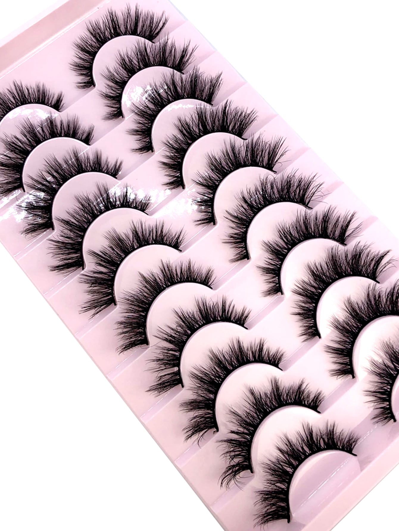 10 Pairs Criss-Cross Dense Natural Faux 3D Mink Lashes, Long Lash Extensions For Everyday Wear