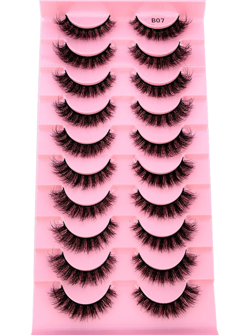 10 Pairs Natural False Eyelashes 3D Faux Mink Lashes Extension Lashes, Beauty