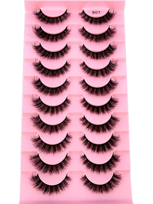 10 Pairs Natural False Eyelashes 3D Faux Mink Lashes Extension Lashes, Beauty