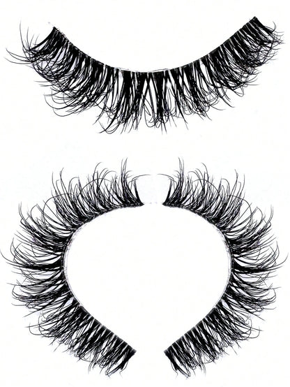 10 Pairs Russian Striped Fluffy Cat Eye Lashes, D Curl Dramatic Messy Faux Mink False Eyelashes For Makeup Strip Lashes,Lashes,Eyelashes,Fake Lashes