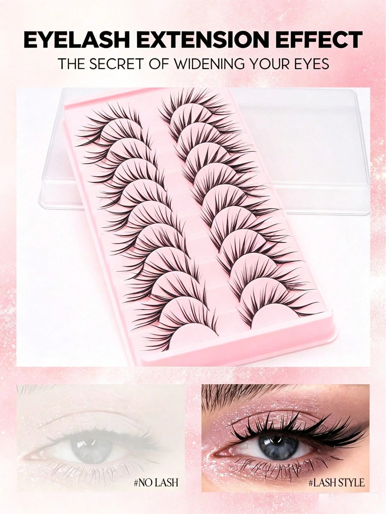 10 Pairs Wet-Look Fox Eye Anime False Eyelashes, Exaggerated Pointed Wet Glossy False Eyelashes, Long-Lasting Reusable, Suitable For Anime Cosplay, Halloween, Nightclub And Daily Makeup
