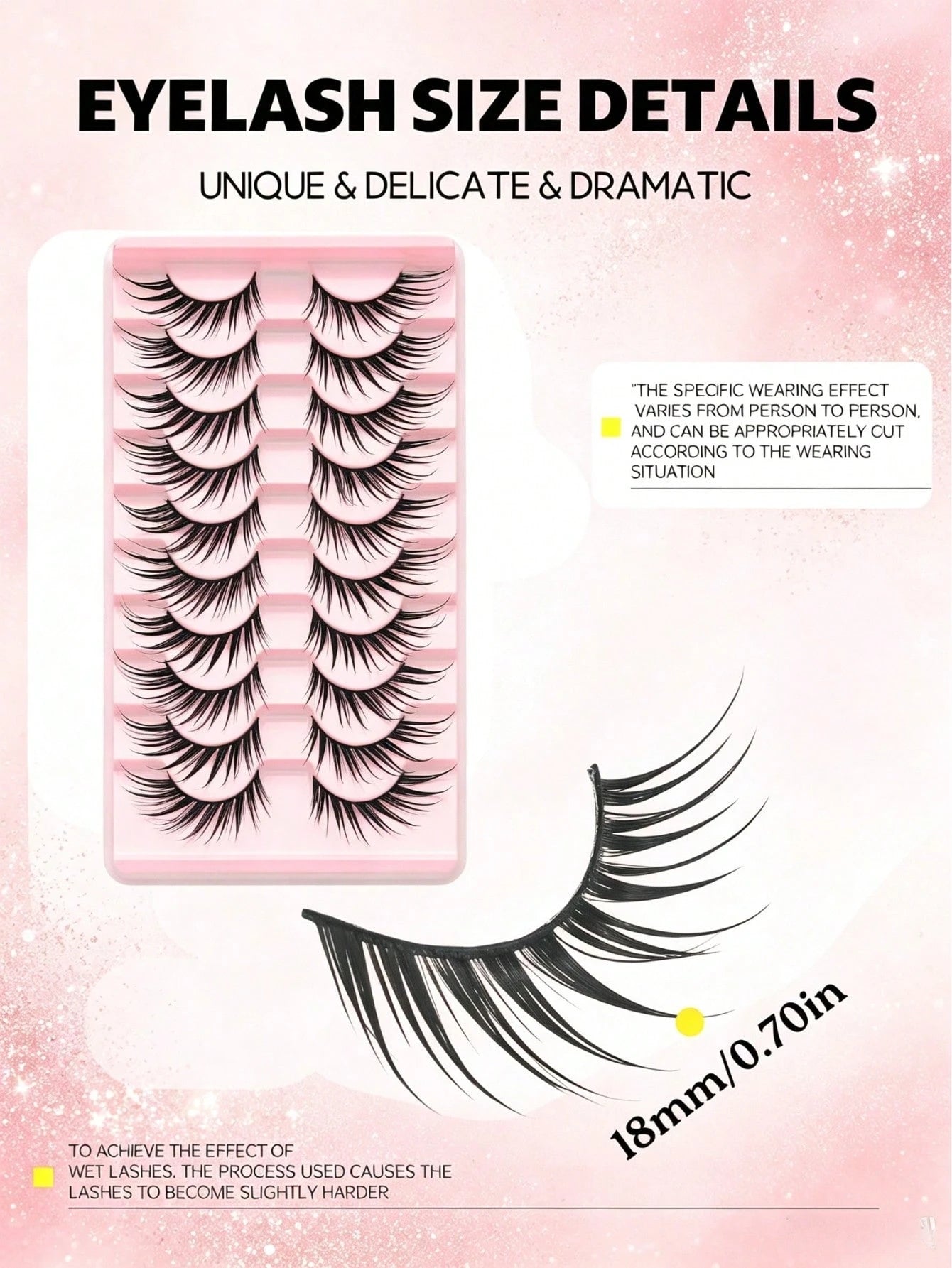 10 Pairs Wet-Look Fox Eye Anime False Eyelashes, Exaggerated Pointed Wet Glossy False Eyelashes, Long-Lasting Reusable, Suitable For Anime Cosplay, Halloween, Nightclub And Daily Makeup