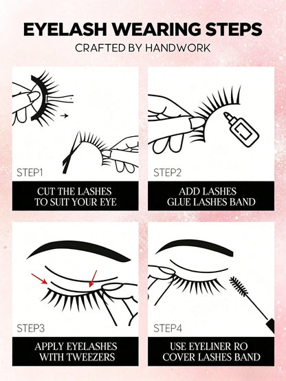 10 Pairs Wet-Look Fox Eye Anime False Eyelashes, Exaggerated Pointed Wet Glossy False Eyelashes, Long-Lasting Reusable, Suitable For Anime Cosplay, Halloween, Nightclub And Daily Makeup