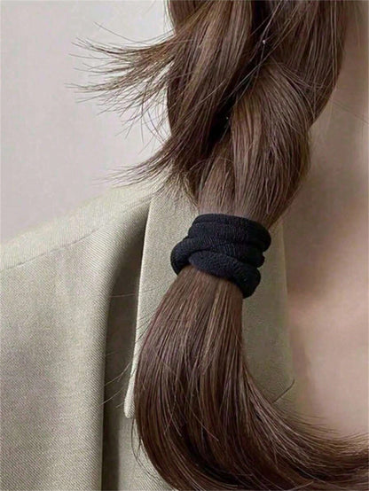 100/50/10pcs Minimalist High Elasticity All-Match Hair Bands, Women's Daily Hair Bands, Solid Color Versatile Hair Bands, Suitable For Ponytails, Sports, Yoga And Home Use