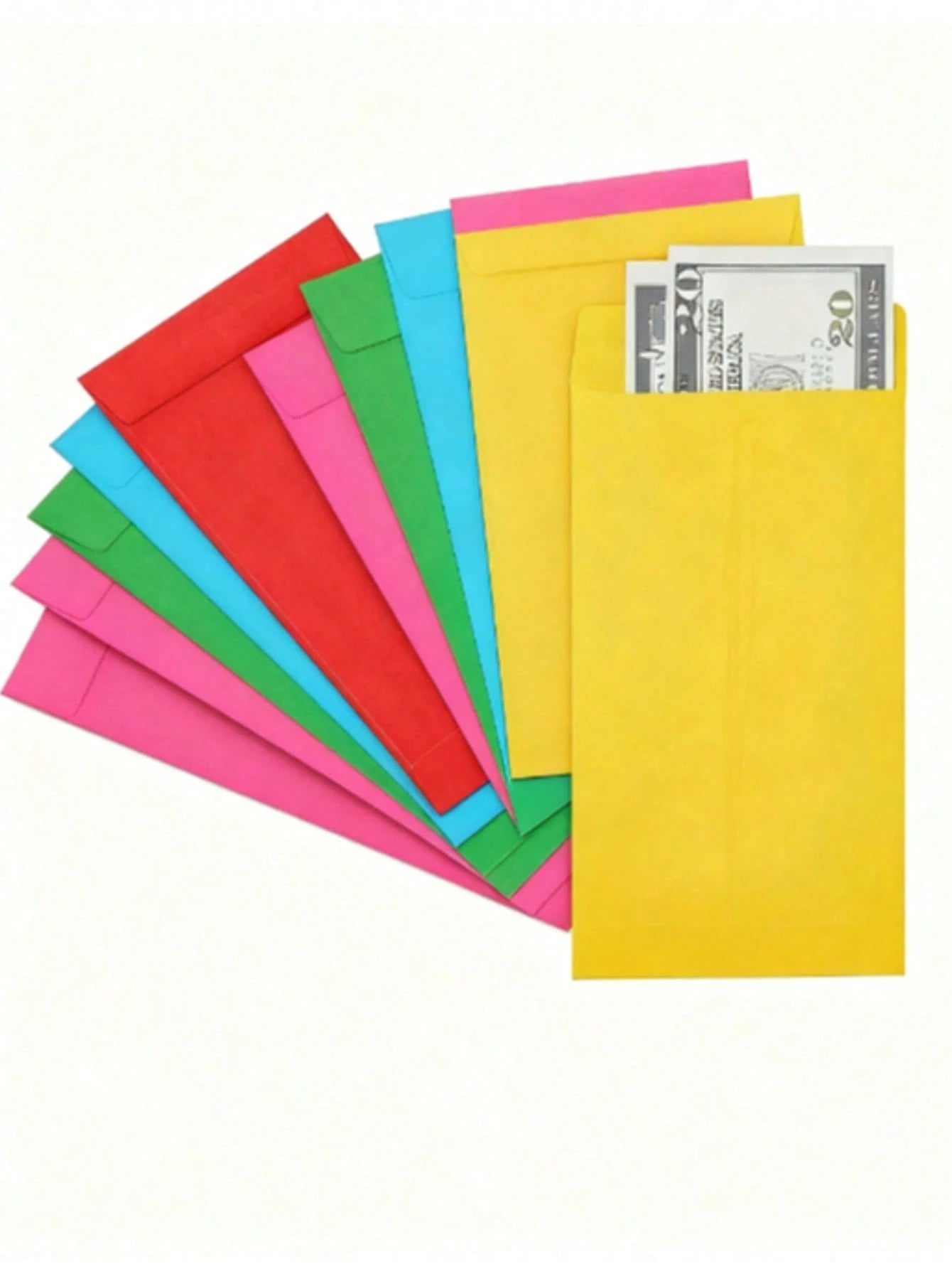 100pcs/60pcs/50pcs/40pcs/30pcs/20pcs/10pcs/1pc Random Color Self-Sealing Colorful Money Envelopes, Used For Cash, Paychecks, Savings, Coins, Currency, Letters[Colors Are Shipped Randomly, Colors May H