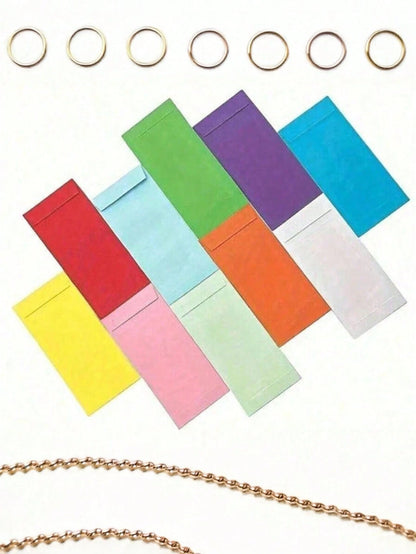 100pcs/60pcs/50pcs/40pcs/30pcs/20pcs/10pcs/1pc Random Color Self-Sealing Colorful Money Envelopes, Used For Cash, Paychecks, Savings, Coins, Currency, Letters[Colors Are Shipped Randomly, Colors May H