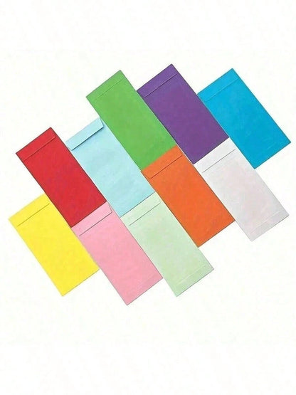 100pcs/60pcs/50pcs/40pcs/30pcs/20pcs/10pcs/1pc Random Color Self-Sealing Colorful Money Envelopes, Used For Cash, Paychecks, Savings, Coins, Currency, Letters[Colors Are Shipped Randomly, Colors May H