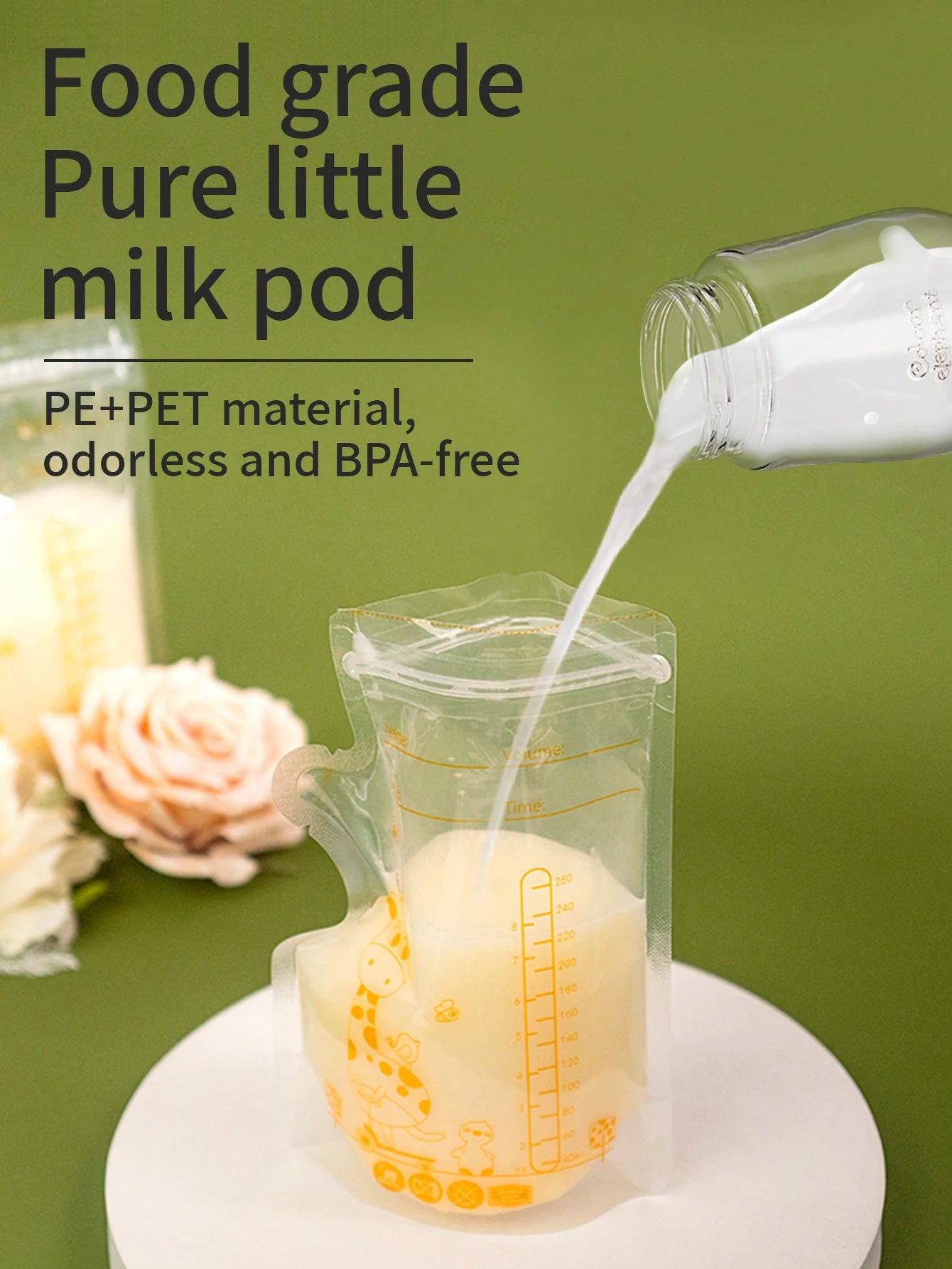 100pcs 8oz Breastmilk Storage Bags, Spill-Proof Flat Breastfeeding Milk Bags, Disposable Milk Storage Bags For Food & Snack Storage
