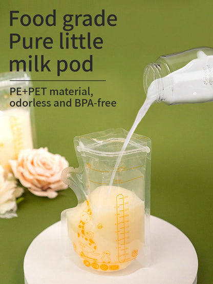 100pcs 8oz Breastmilk Storage Bags, Spill-Proof Flat Breastfeeding Milk Bags, Disposable Milk Storage Bags For Food & Snack Storage