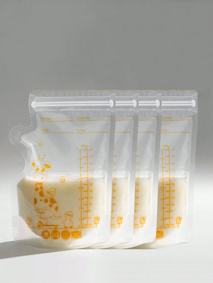 100pcs 8oz Breastmilk Storage Bags, Spill-Proof Flat Breastfeeding Milk Bags, Disposable Milk Storage Bags For Food & Snack Storage