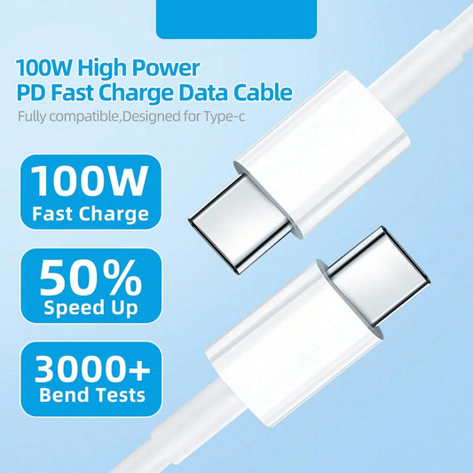 100W USB-C To USB-C Charging Cable, Type-C Fast Charging Cable, Compatible With IPhone 17/16 Pro Max, Galaxy S25/S24 Ultra, Pro, Air And Switch 2.