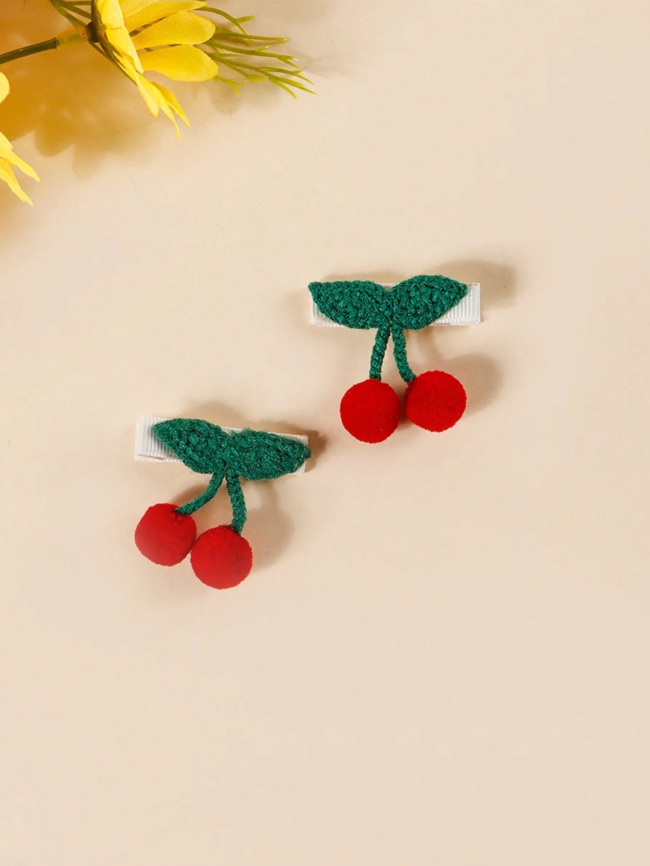 10pcs Cute Strawberry Cherry Sunflower Princess Hair Clips For Baby Girl Toddler Girls Side Hair Accessories