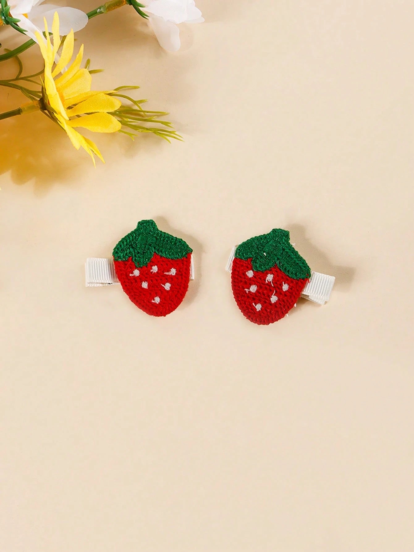 10pcs Cute Strawberry Cherry Sunflower Princess Hair Clips For Baby Girl Toddler Girls Side Hair Accessories