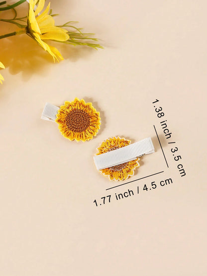 10pcs Cute Strawberry Cherry Sunflower Princess Hair Clips For Baby Girl Toddler Girls Side Hair Accessories