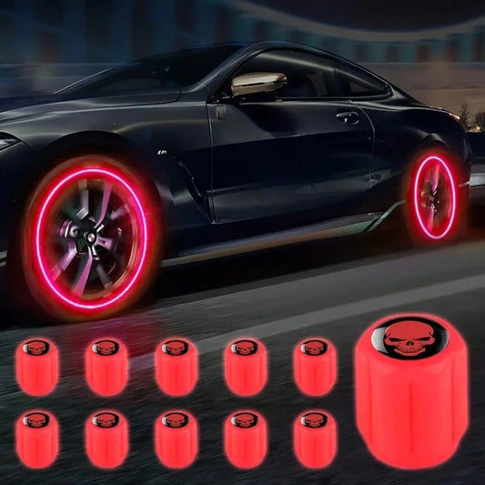 10pcs Illuminated Tire Valve Caps To Prevent Flat Tires, Suitable For Cars, Motorcycles, Bicycles And Trucks, Providing A Stylish Look. Suitable For Most Cars/SUV, And Other Vehicles.