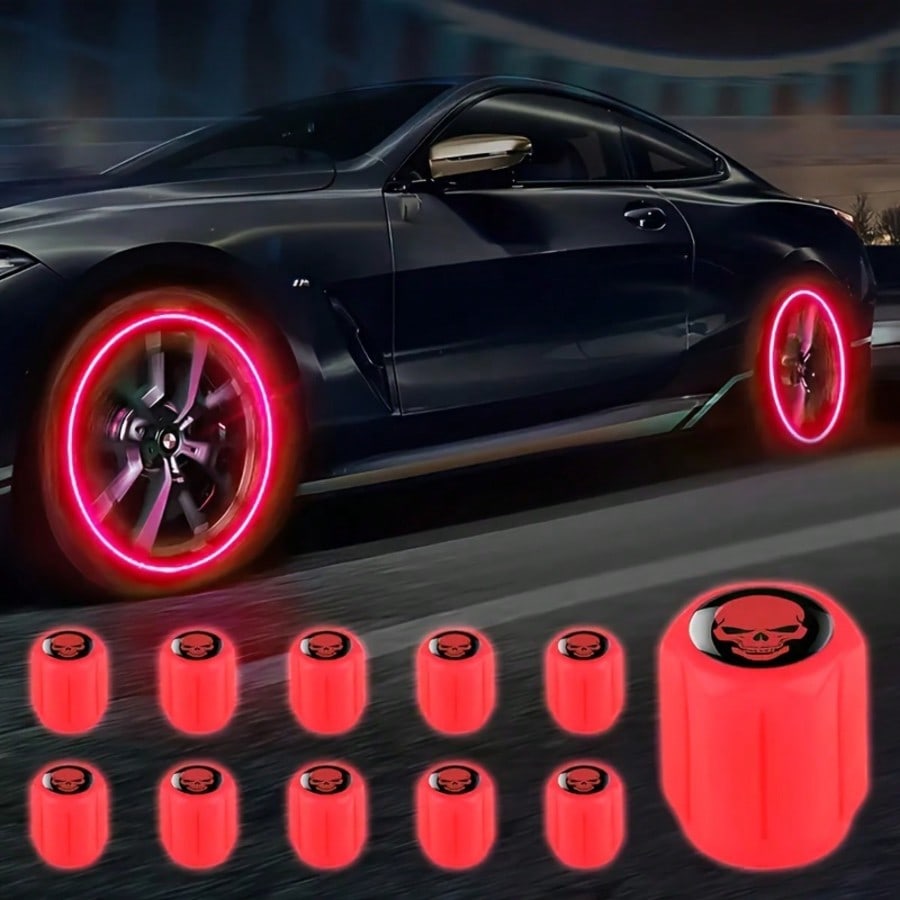 10pcs Illuminated Tire Valve Caps To Prevent Flat Tires, Suitable For Cars, Motorcycles, Bicycles And Trucks, Providing A Stylish Look. Suitable For Most Cars/SUV, And Other Vehicles.