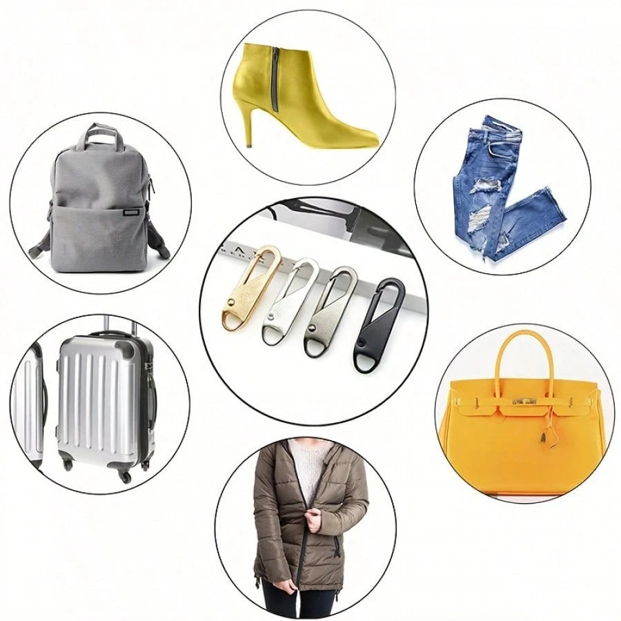 10pcs Multi-Purpose Zipper Pulls Replacement- Suitable For Luggage, Jackets Etc.- Easy To Install,- 1.5 Inch X 0.5 Inch- Various Colors Available