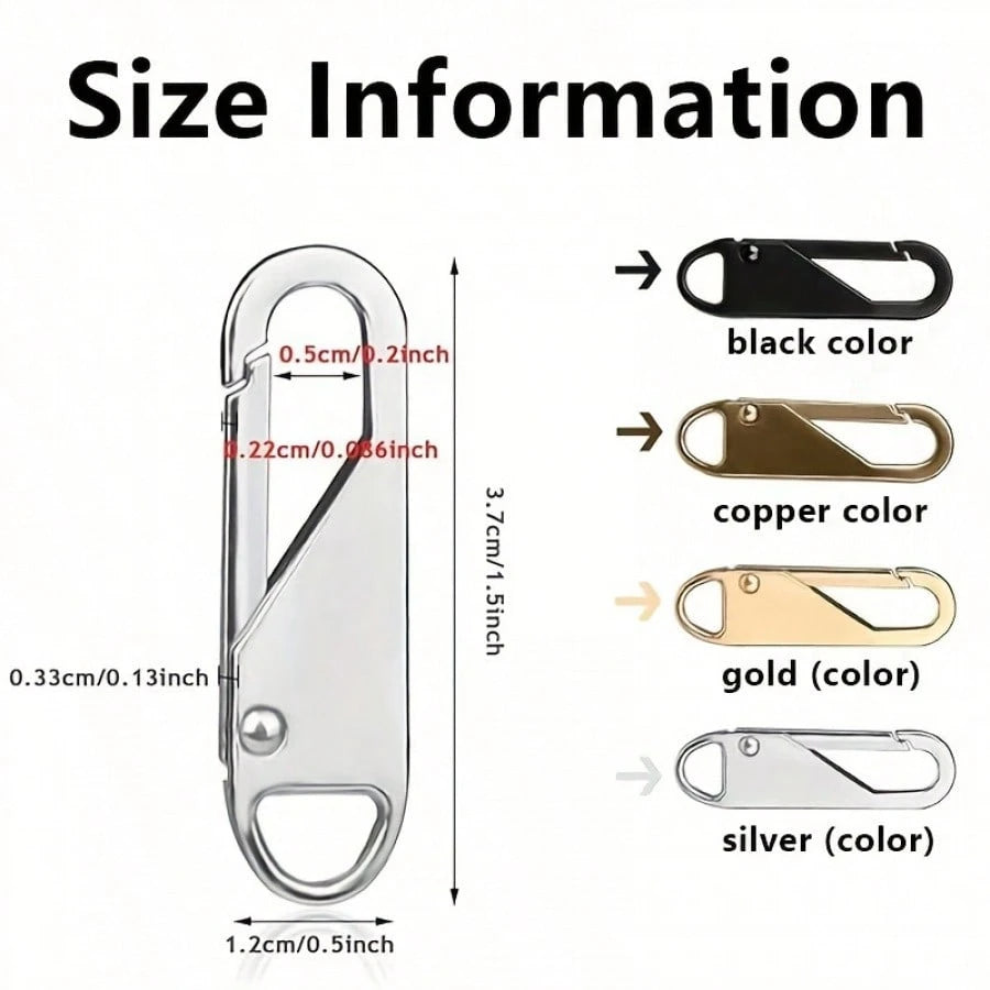 10pcs Multi-Purpose Zipper Pulls Replacement- Suitable For Luggage, Jackets Etc.- Easy To Install,- 1.5 Inch X 0.5 Inch- Various Colors Available