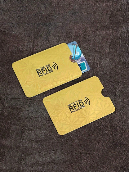 10pcs RFID Blocking Card Protector Random Color Metal Credit Card Holder Aluminum Alloy Wallet Sleeves For Bank/ID Cards For Women Wallet Mini Wallet Purse Wallet RFID Wallet Card Wallet