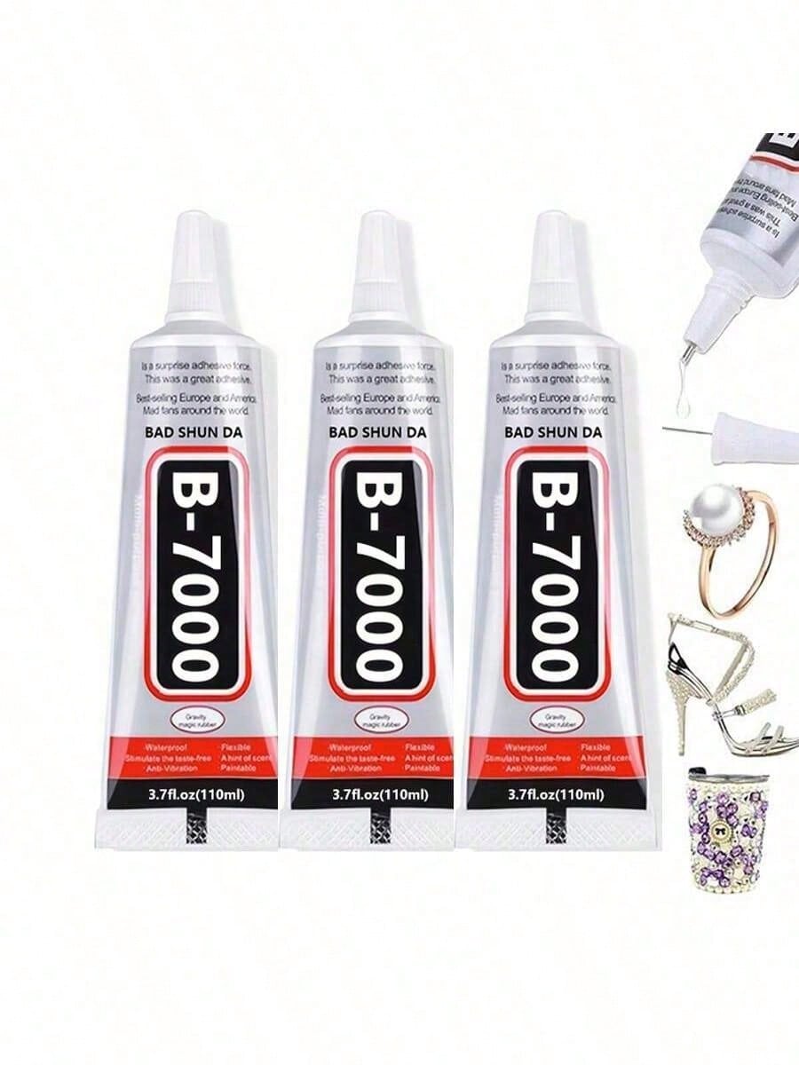 110ml Transparent B7000 Glue, Clear Flexible Waterproof Multi-Purpose Adhesive, Suitable For Phone Screen Repair, Rhinestones, Jewelry Making, Clothing, Shoes, Bags, Resin Crafts, Acrylic Decor, Minia