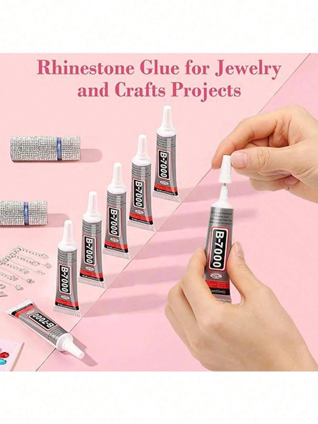 110ml Transparent B7000 Glue, Clear Flexible Waterproof Multi-Purpose Adhesive, Suitable For Phone Screen Repair, Rhinestones, Jewelry Making, Clothing, Shoes, Bags, Resin Crafts, Acrylic Decor, Minia
