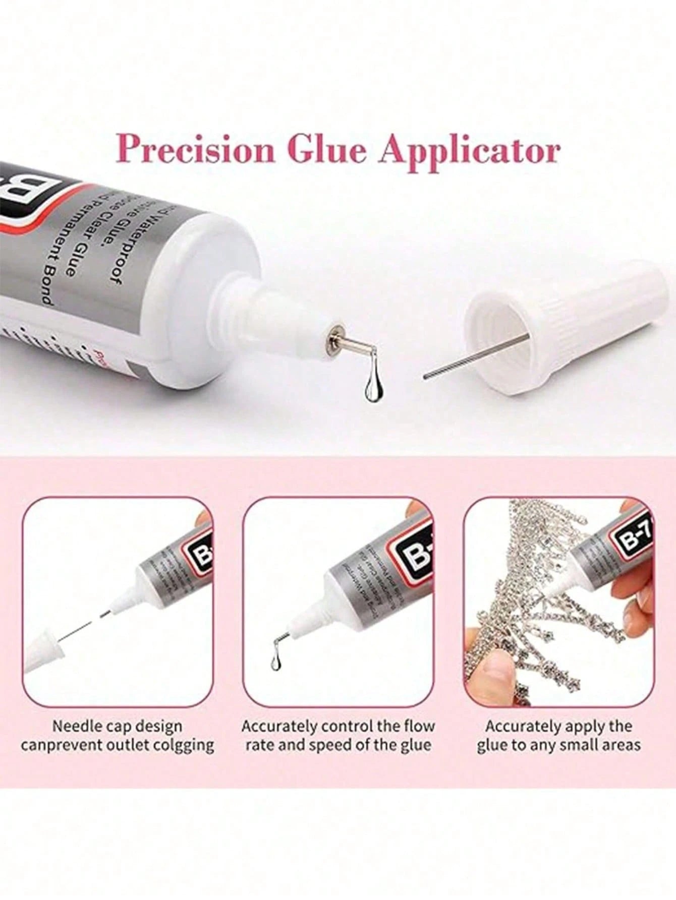 110ml Transparent B7000 Glue, Clear Flexible Waterproof Multi-Purpose Adhesive, Suitable For Phone Screen Repair, Rhinestones, Jewelry Making, Clothing, Shoes, Bags, Resin Crafts, Acrylic Decor, Minia