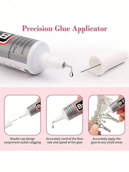110ml Transparent B7000 Glue, Clear Flexible Waterproof Multi-Purpose Adhesive, Suitable For Phone Screen Repair, Rhinestones, Jewelry Making, Clothing, Shoes, Bags, Resin Crafts, Acrylic Decor, Minia