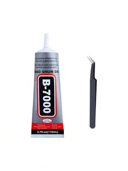 110ml Transparent B7000 Glue, Clear Flexible Waterproof Multi-Purpose Adhesive, Suitable For Phone Screen Repair, Rhinestones, Jewelry Making, Clothing, Shoes, Bags, Resin Crafts, Acrylic Decor, Minia