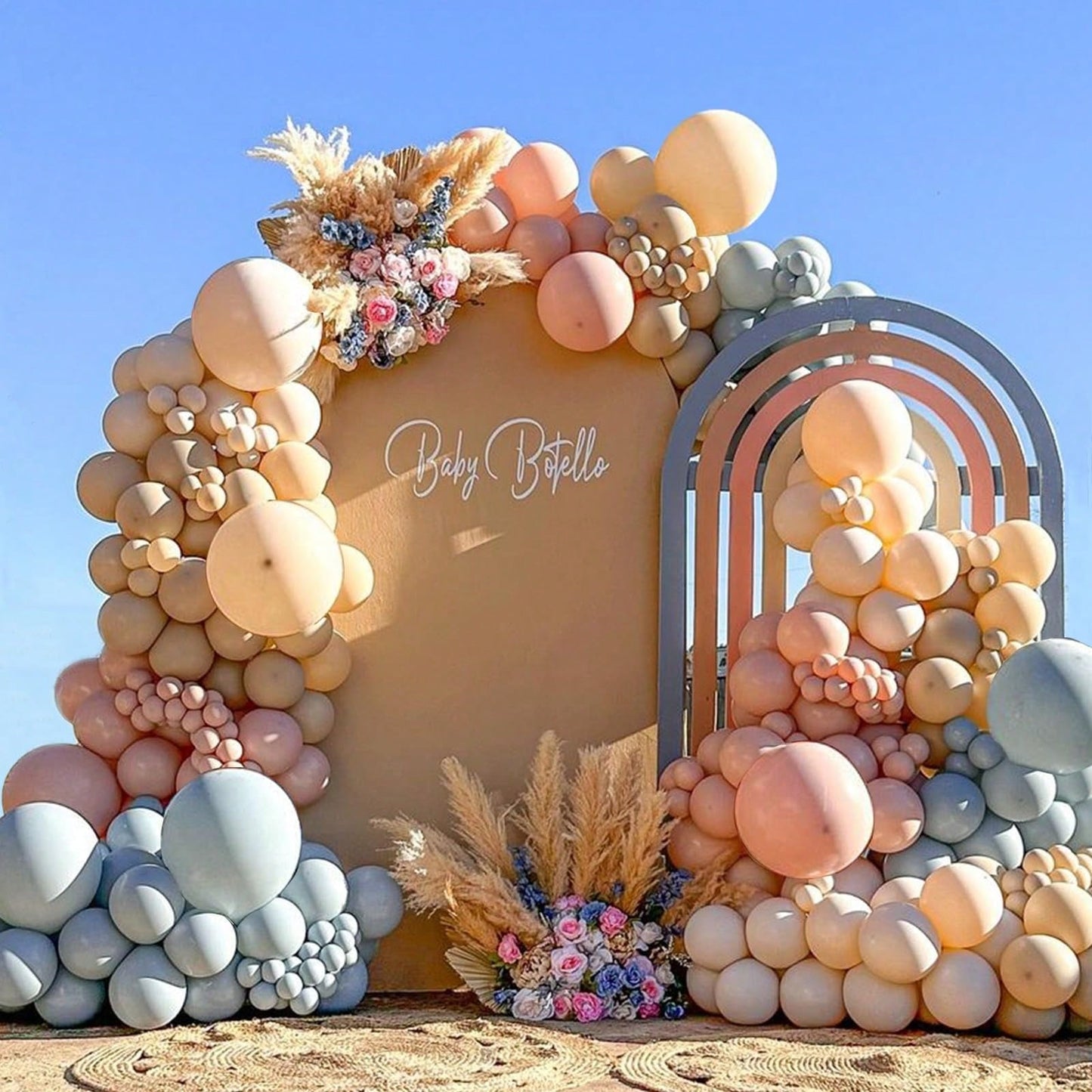 115pcs Gray Pink And Gray Blue Balloon Arch Sets Reveal Gender For Boys, Girls, Children's Birthdays, Baby Showers, Party Decorations