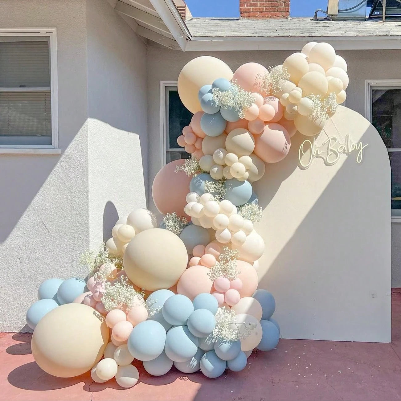 115pcs Gray Pink And Gray Blue Balloon Arch Sets Reveal Gender For Boys, Girls, Children's Birthdays, Baby Showers, Party Decorations