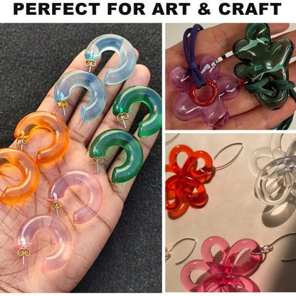 12-Color UV Resin Diamond Glitter, UV Transparent Curing Resin Glue, Odorless Low Shrinkage UV Resin Kit, Suitable For Crafts, Jewelry Making- Earrings, Rings, Keychains, Decorations (20g Each)