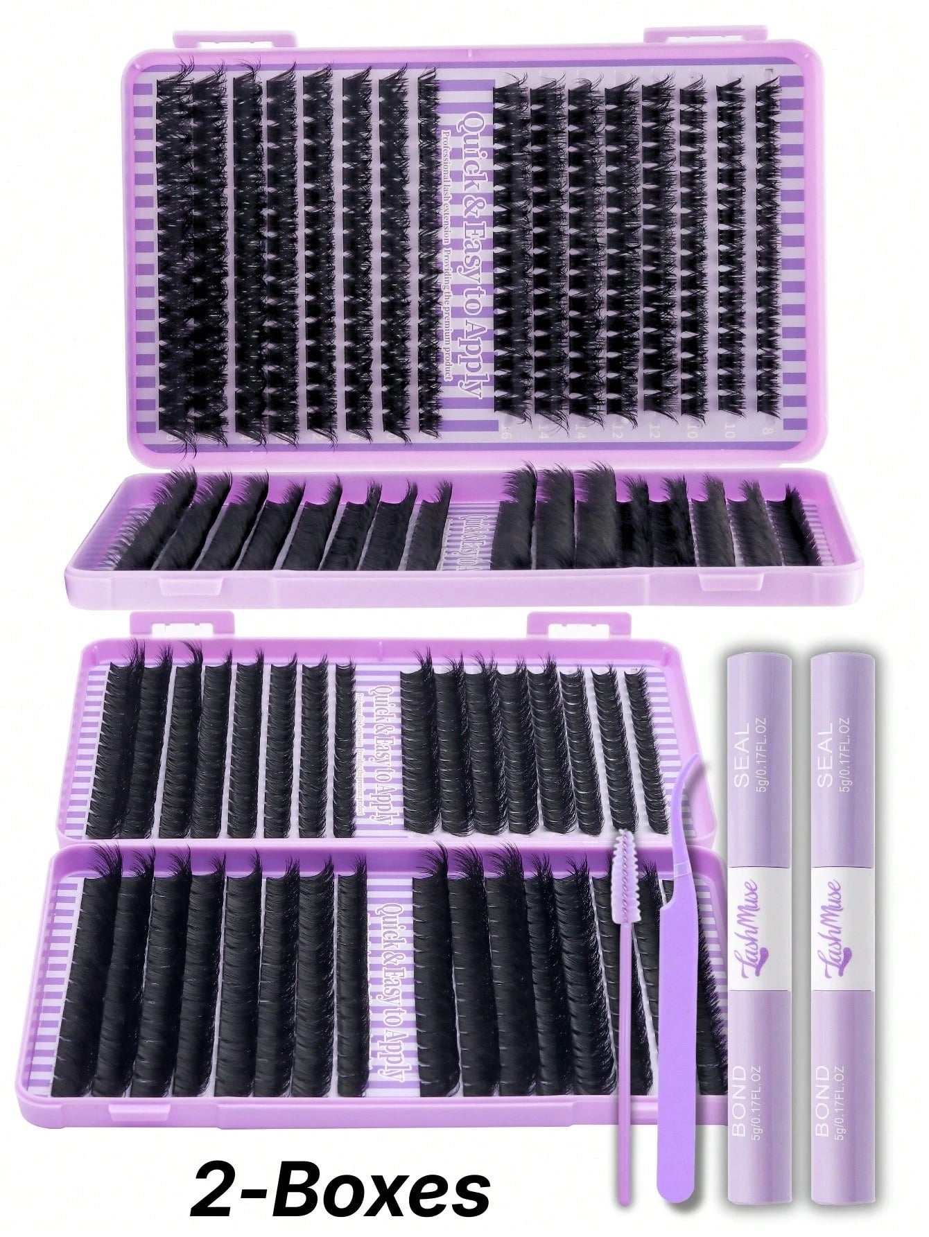 1280pcs/640pcs DD Curl Individual False Eyelashes, High Volume Lash Book, 50D60D80D100D Lash Clusters, Beginner-Friendly,DIY Fox Eyes/Cat Eyes Makeup, Includes Lash Glue, Tweezers, For Weddings, Part