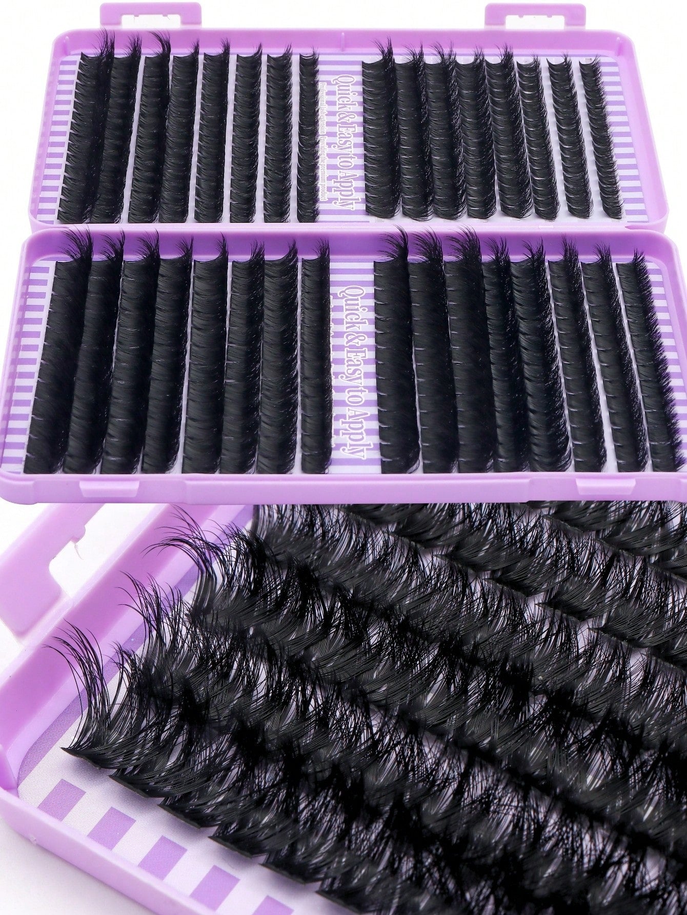 1280pcs/640pcs DD Curl Individual False Eyelashes, High Volume Lash Book, 50D60D80D100D Lash Clusters, Beginner-Friendly,DIY Fox Eyes/Cat Eyes Makeup, Includes Lash Glue, Tweezers, For Weddings, Part