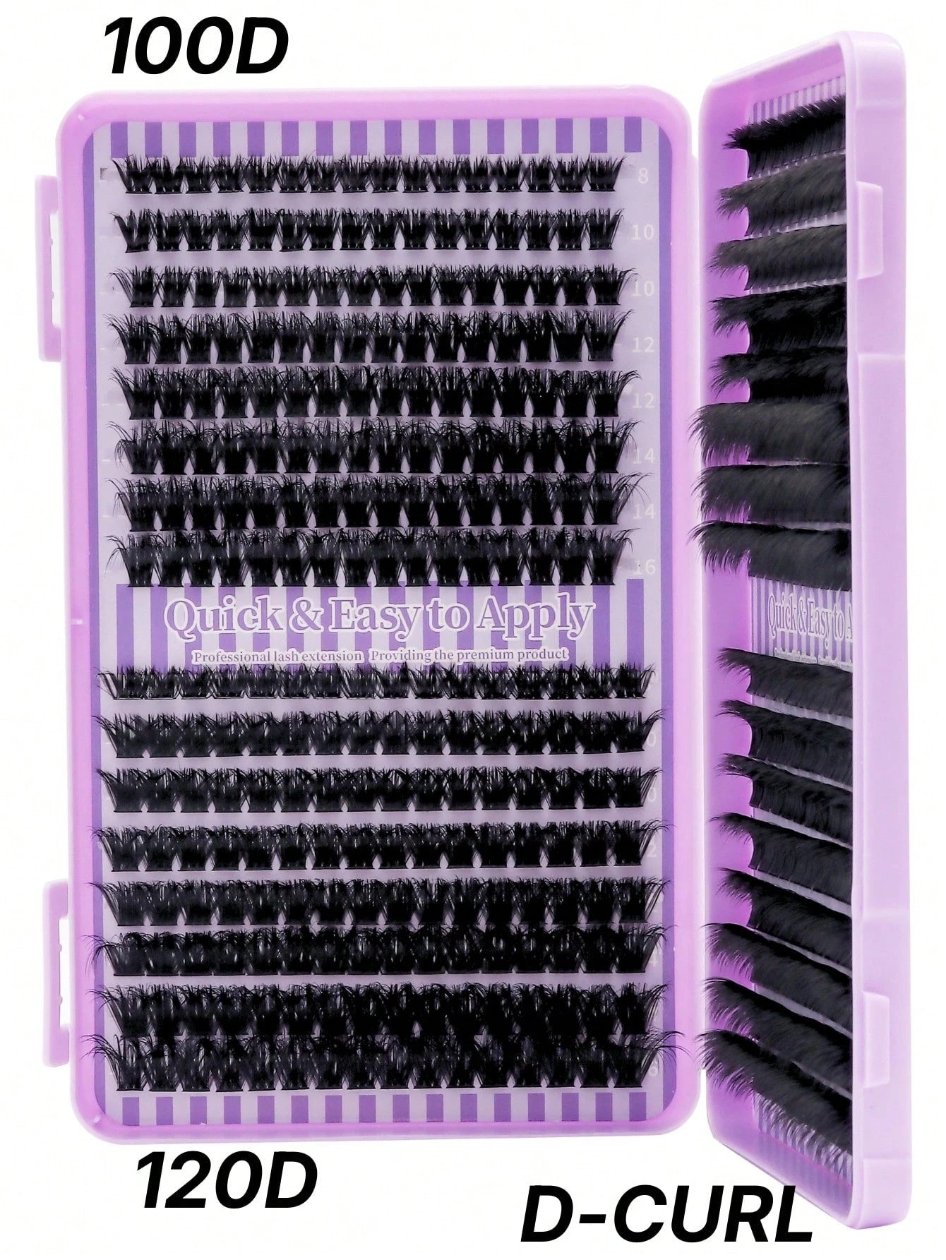 1280pcs/640pcs DD Curl Individual False Eyelashes, High Volume Lash Book, 50D60D80D100D Lash Clusters, Beginner-Friendly,DIY Fox Eyes/Cat Eyes Makeup, Includes Lash Glue, Tweezers, For Weddings, Part