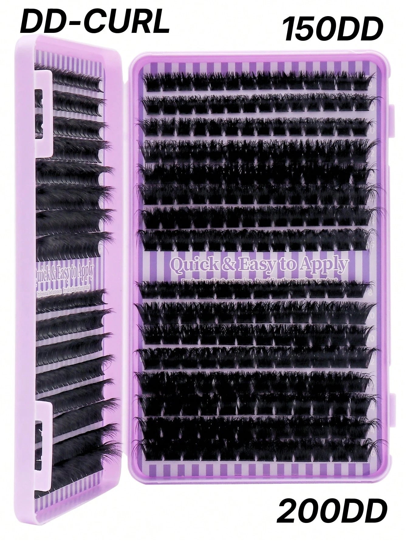1280pcs/640pcs DD Curl Individual False Eyelashes, High Volume Lash Book, 50D60D80D100D Lash Clusters, Beginner-Friendly,DIY Fox Eyes/Cat Eyes Makeup, Includes Lash Glue, Tweezers, For Weddings, Part