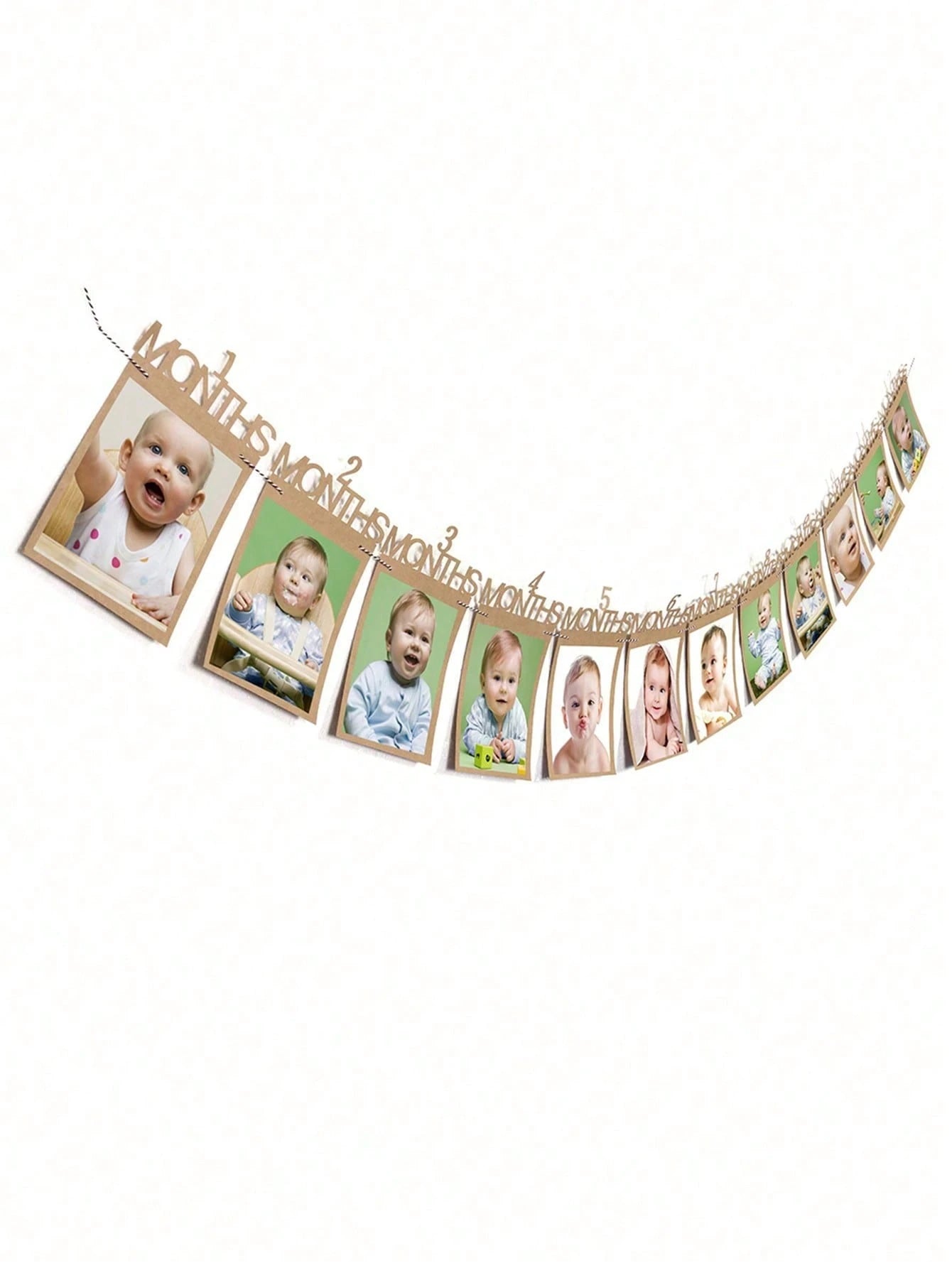 12pcs 1 Year Old Baby Birthday Photo Props Banner For 1st Birthday Party Decoration